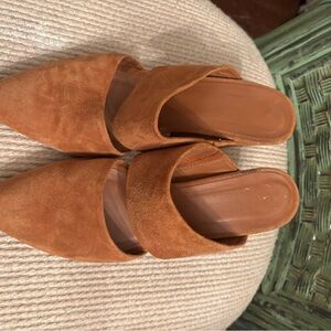 Able Tan Suede slip on heeled Women's Mules